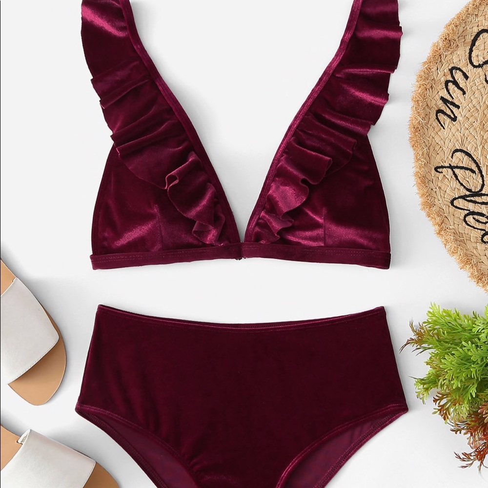 Shein Velvet bikini swimsuit NWT